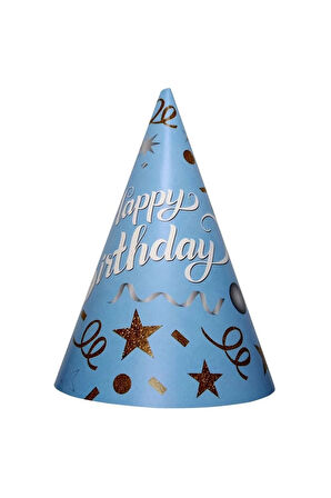 Happy Birthday Mavi Şapka 8 Li