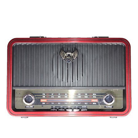 Çanta Yurdu - Retro 1907Bt Ahşap Nostaljik Fm Bluetooth Radyo