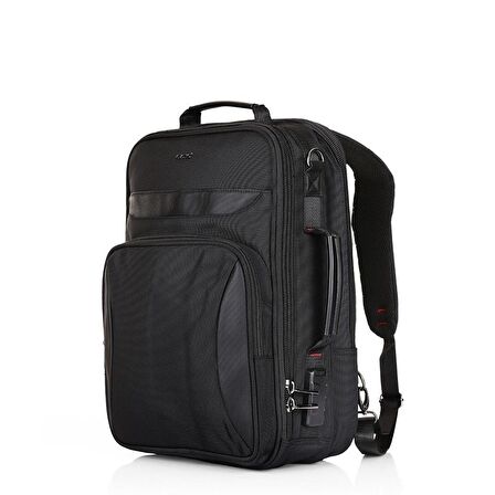 Ççs Fonksiyonel Evrak Laptop Omuz ve Sırt Çantası Siyah