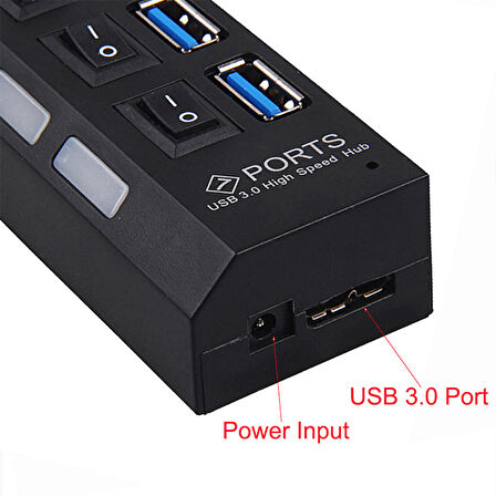 USB 3.0 4 port Hub 5Gbps çoklu USB 3.0 Splitter adaptör güç girişli