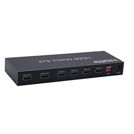 HDMI 4K 3D matrix 4x2 kumandalı 4 in 2 out switch-splitter