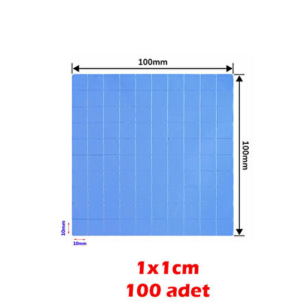 soğutucu termal ped termal silikon ped 1mm 1x1 cm 100 adet