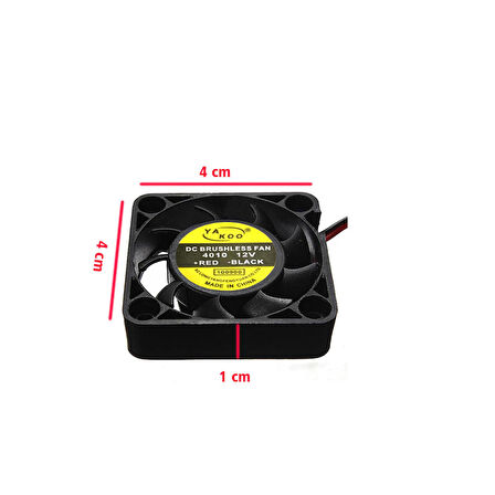 12 v 4cm 2 pinli soğutucu fan 4x4x1 cm fan 12 volt fan