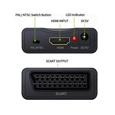 Hdmı to Scart dönüştürücü hdmı in -giriş scart out çıkış 1080p çevirici