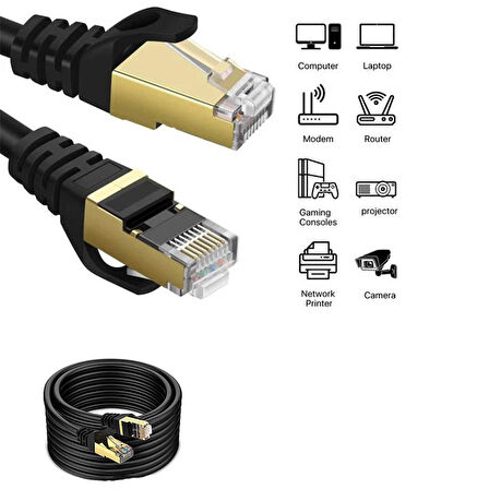 Cat 7 Patch Kablo Ethernet Kablosu RJ45 İnternet Kablosu 30m