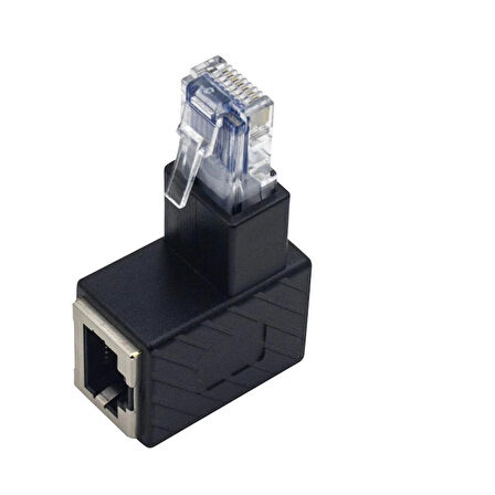 RJ45 90 derece dişi erkek ethernet adaptörü aşağı açılı rj 45 soket