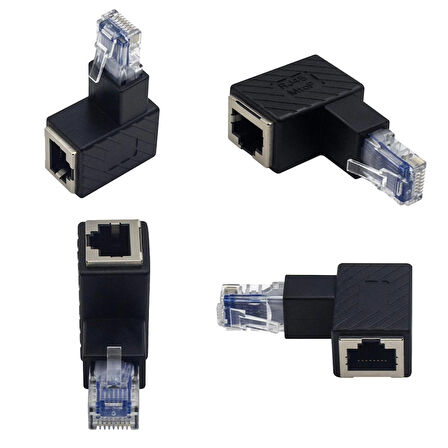 RJ45 90 derece dişi erkek ethernet adaptörü aşağı açılı rj 45 soket