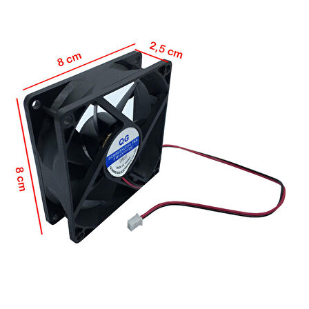 5v 8cm 2 pinli soğutucu fan 8x8x2.5 mm 5 volt fan