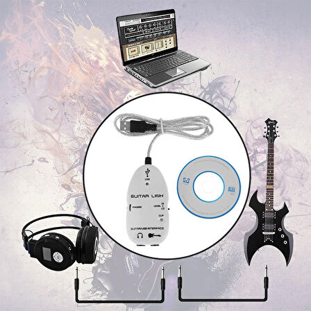 Usb guitar link kablo usb gitar ses ara bağlantı kablosu