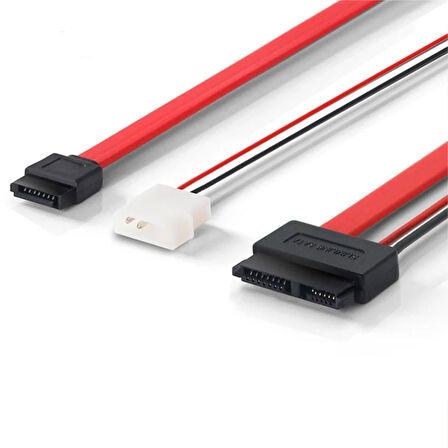 Sata data 7 pin molex power slimline 7+6 13 pin kablo