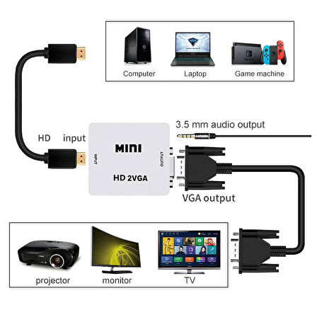 HDMI to VGA dönüştürücü HDMI2VGA dijital Analog HD dönüştürücü