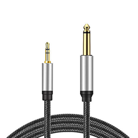 3,5mm stereo 6,3 mm mono jak Bilgisayar anfi bağlantı kablosu 5m