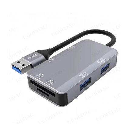 Usb3.0 4port usb çoklayıcı hub+sd-mikro sd kart okuyucu 6in1