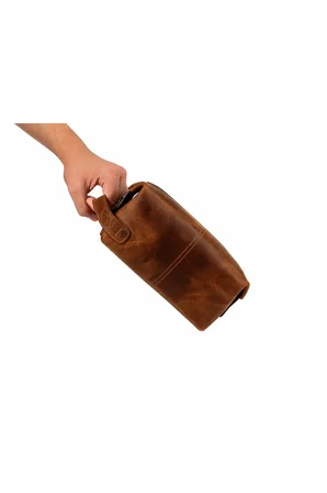 Erkek Hakiki Deri Taba Fermuarlı El Ve Clutch Çanta