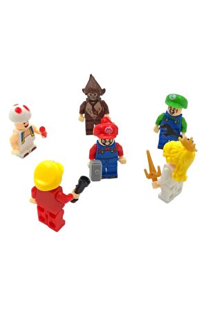 Legolarınıza Renk Katacak: Süper Mario ve Arkadaşları 6'lı Figür Seti 5cm.