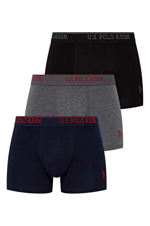U.s Polo Assn. 80097 Erkek 3 Lü Boxer-siyah&antrasit&lacivert