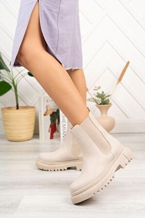 Lastikli Bej Cilt Kadın Bot