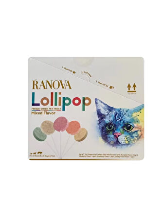 Ranova Kurutulmuş Keçi Sütlü Kedi Lolipop 1,4 G X 3 Adet Sk:2026