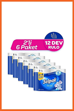 Kağıt Havlu Dev Rulo 2=4 12 Rulo