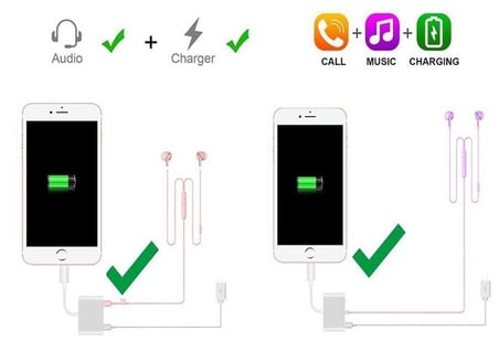 Lunatic 5647 Lightning Kulaklık Şarj Çoklayıcı Çevirici Dönüştürücü Adaptör
