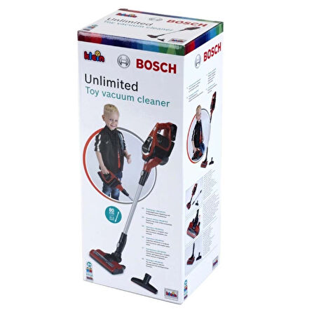 Oyuncak Bosch Unlimited Sesli ve Işıklı Oyuncak Dikey Süpürge - Kırmızı