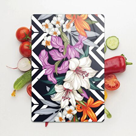 Decovetro Cam Kesme Tahtası Vintage Lily Desenli 20x30 Cm