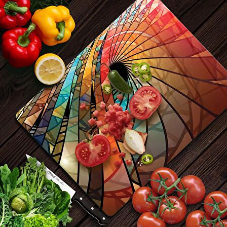 Decovetro Cam Kesme Tahtası Vitray Desenli 30x40 Cm