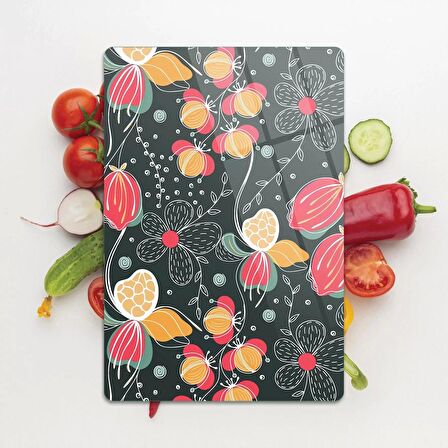 Decovetro Cam Kesme Tahtası Çiçek Desenli 30x40 Cm