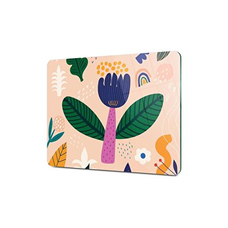 Decovetro Cam Kesme Tahtası Yeşil Pembe Lale Desenli 20x30 Cm