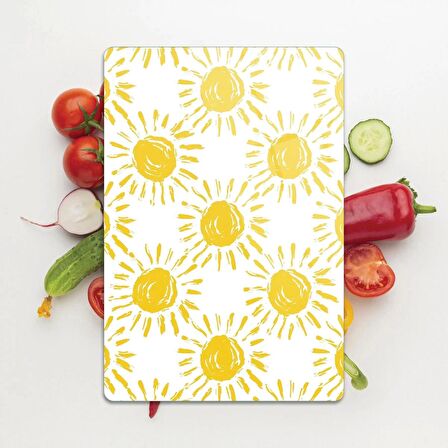 Decovetro Cam Kesme Tahtası Güneş Desenli 20x30 Cm
