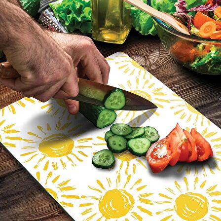 Decovetro Cam Kesme Tahtası Güneş Desenli 30x40 Cm