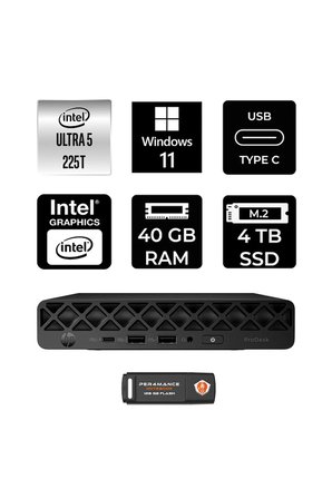 EliteDesk 8 Mini G1i AI Intel Core Ultra 5 225 40GB 4TB SSD W11P Mini Masaüstü Bilgisayar