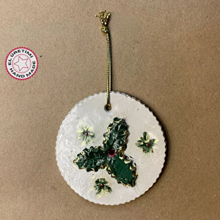 Uretti - Zehra 8449 - El Yapımı Seramik Yılbaşı Ağacı Süsü - 7 x 7 cm