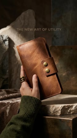 %100 Hakiki Deri Çıtçıtlı El Portföyü Cüzdan Telefon Bölmeli Cüzdan - 9x19 cm Taba