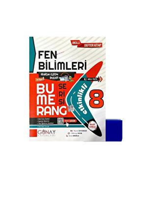 GÜNAY YAYINLARI 8.SINIF BUMERANG FEN BİLİMLERİ DEFTER KİTAP-YENİ-(SİLGİ HEDİYE)
