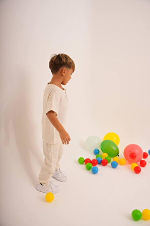 Erkek çocuk Keten Kumaş Oversize Orijinal Kalıp Alt Üst Takım (3-10 Yaş)