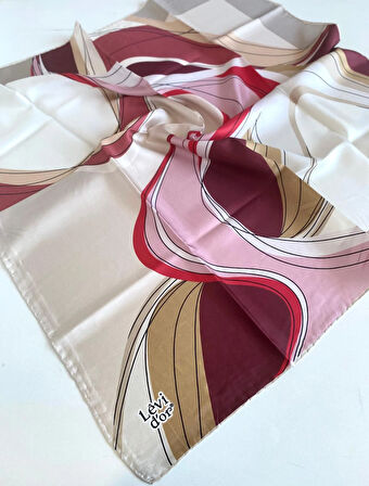 Levidor Tivil İpek Eşarp 46984 Krem Karışık Desen