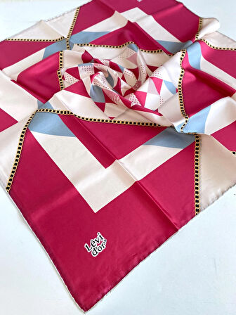 Levidor Tivil İpek Eşarp 46990 Pembe Karışık Desen