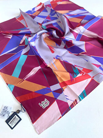 Levidor Tivil İpek Eşarp 47006 Pudra Karışık Desen