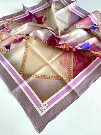 Levidor Tivil İpek Eşarp 46939 Gri Karışık Desen