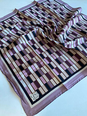 Levidor Tivil İpek Eşarp 39240 Lila Karışık Desen