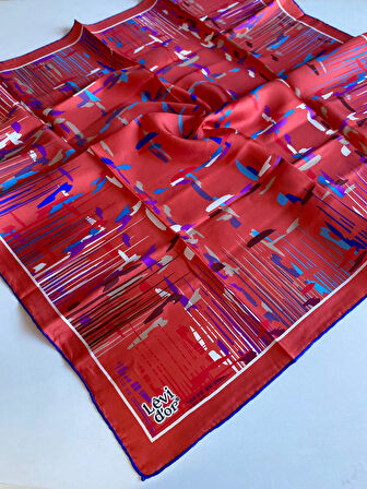 Levidor Tivil İpek Eşarp 39246 Turuncu Karışık Desen