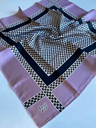 Levidor Tivil İpek Eşarp 40060 Pembe Karışık Desen