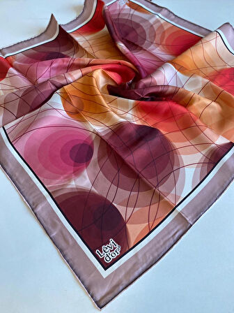 Levidor Tivil İpek Eşarp 40089 Turuncu Karışık Desen