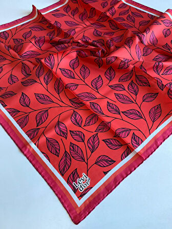 Levidor Tivil İpek Eşarp 40127 Kırmızı Karışık Desen