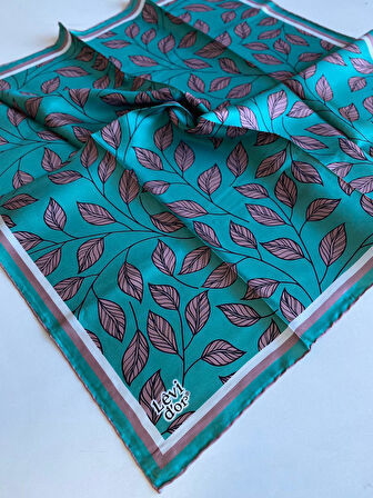 Levidor Tivil İpek Eşarp 40126 Yeşil Karışık Desen