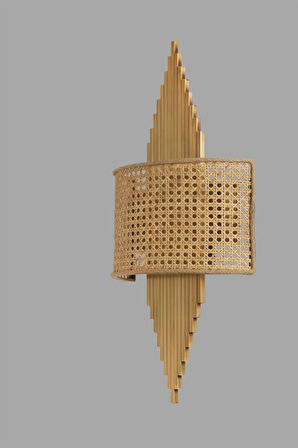 ASLI ESKİTME OVAL RATTAN ABAJURLU APLİK