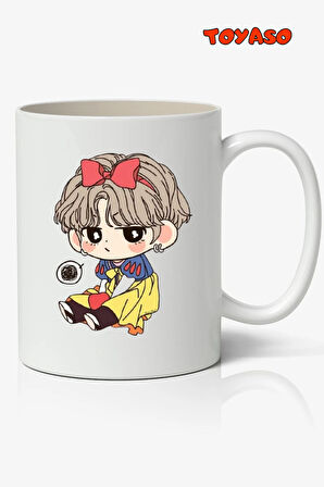 Bts Jungkook V Jimin Suga Bt21 Anime Temalı Beyaz Kupa Bardak Sevgiliye Arkadaşa Hediye