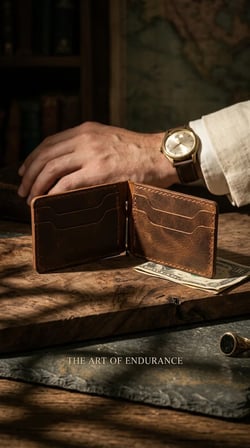 %100 El İşçiliği Hakiki Deri Para Maşalı Erkek Cüzdanı Klipsli Mini Kartlık 7x12 cm