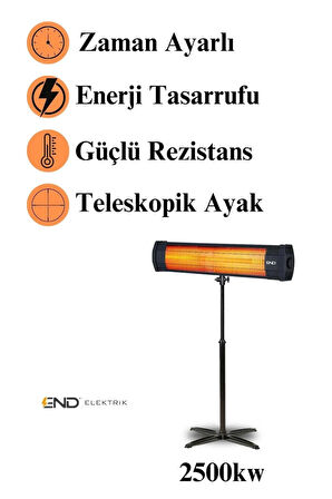 Ayaklı Infrared Soba 2500w Termostatlı Elektrikli Soba
